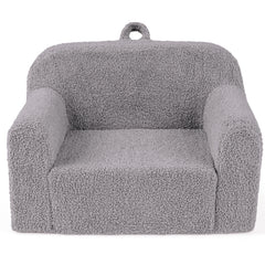Kids Reading Sofa with Soft Fleece Fabric Cover-Grey