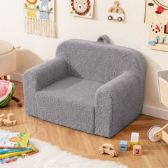 Kids Reading Sofa with Soft Fleece Fabric Cover-Grey