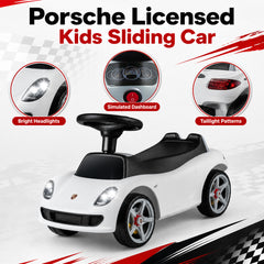Kids Ride On Car Sliding Car with Horn & Sound Buttons Porsche Licensed-White