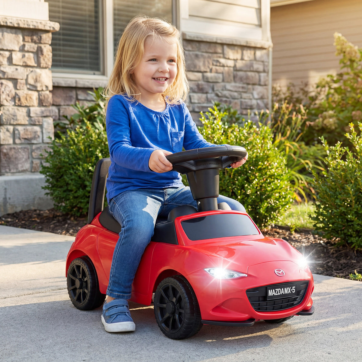 Kids Ride On Sliding Toy Mazda Licensed with Under-Seat Storage for Toddlers-Red