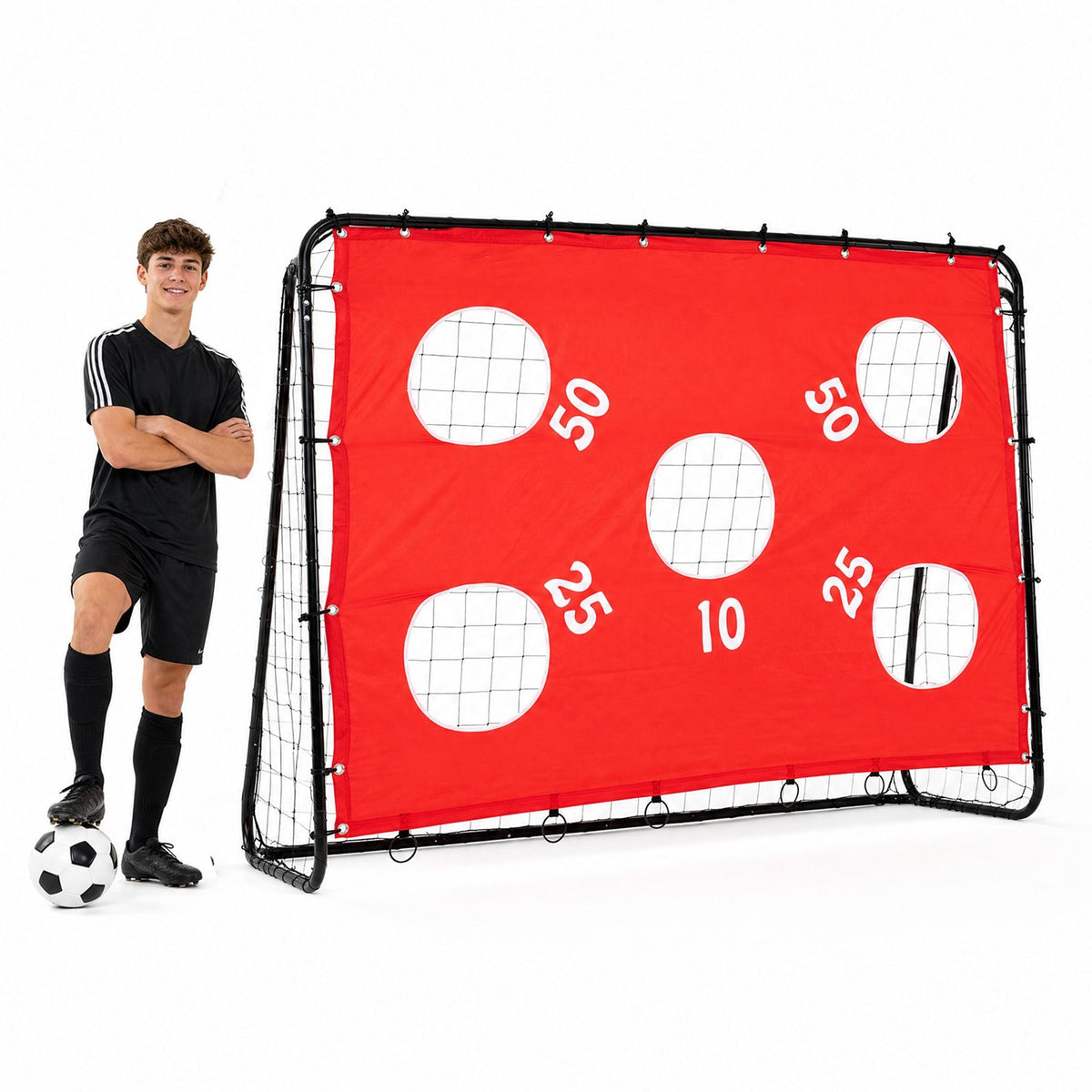 Kids Soccer Goal with Removable Target Cloth Soccer Training Equipment with Metal Frame