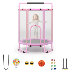 Kids Trampoline with Safety Net for Indoor and Outdoor Use-Purple