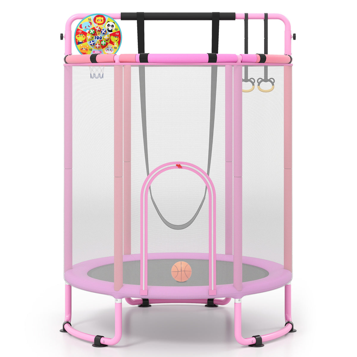Kids Trampoline with Safety Net for Indoor and Outdoor Use-Purple