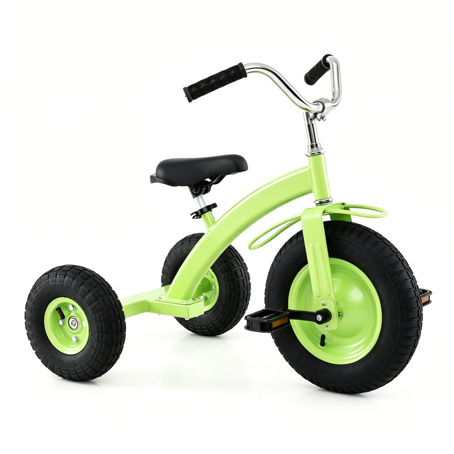 Kids Tricycle with Inflatable Tires and Adjustable Handlebar for Ages 3+Green