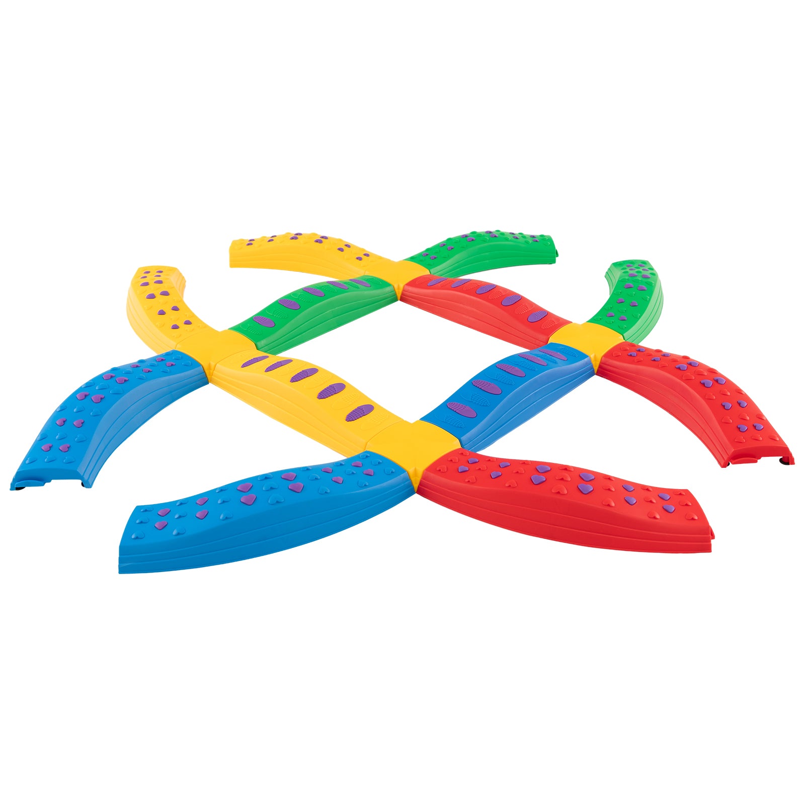 Kids Balance Beams 20 Pieces Stepping Stones with Bottom Mats-Multicolor