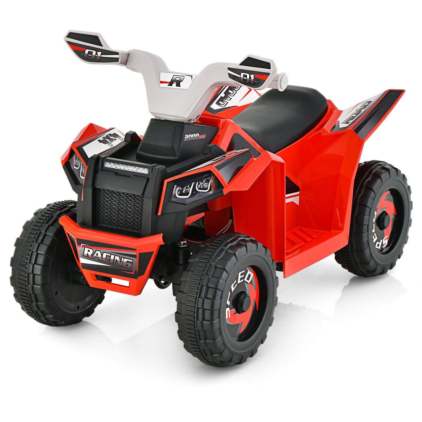 Kids Ride on ATV with Direction Control Large Seat-Red