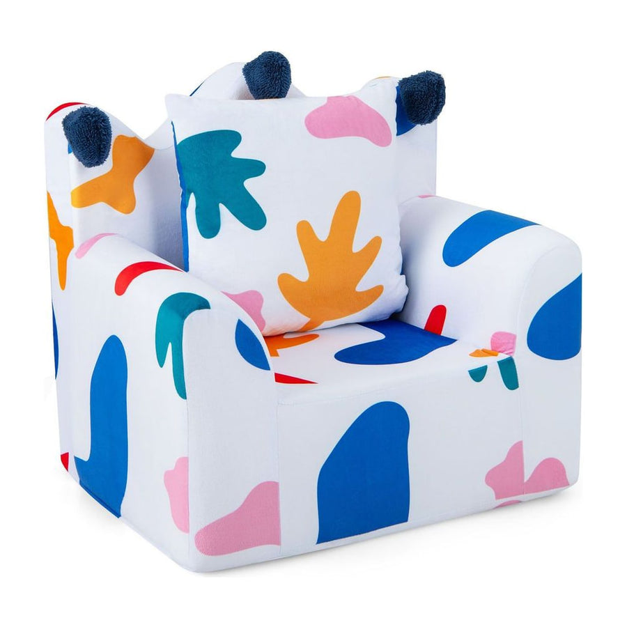 Kids Sofa Chair Foam Filled Armchair with Extra Padded Pillow-White