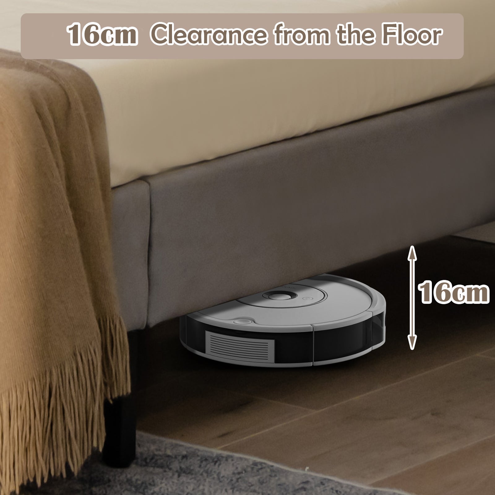 Single/Double Bed Frame with Storage Headboard and Slat Support-King Size