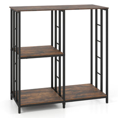 Kitchen Baker's Rack Mini Fridge Stand Table with 4 Shelves-Rustic Brown