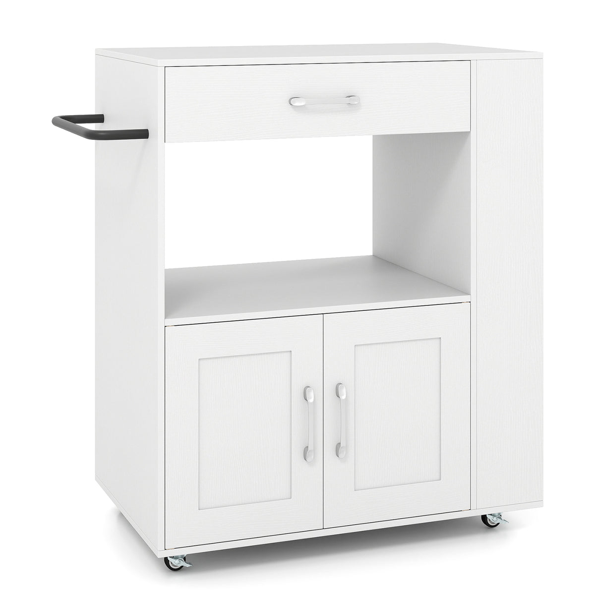 Kitchen Island Cart with Storage Rolling Kitchen Island on Wheels-White