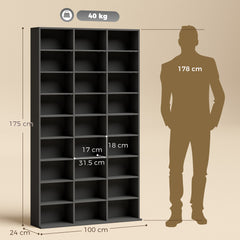 HOMCOM 835 CD/500 DVD Storage Unit, Blu-ray Media Storage Shelf with 27 Compartments and 21 Adjustable Shelves, Black