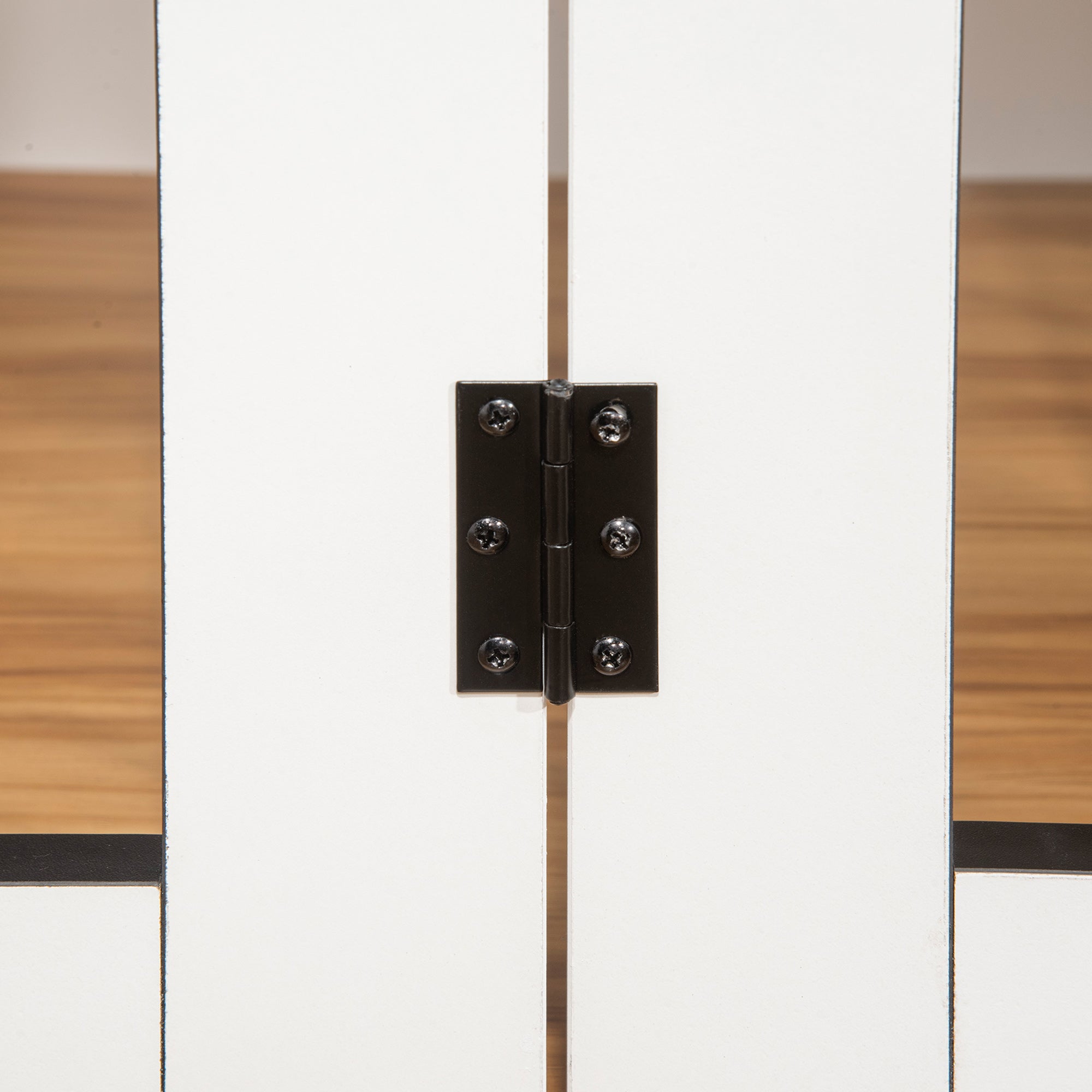 PawHut Dog Crate Furniture, Dog Cage End Table, with Wheels, for Large Dogs, 106 x 60 x 82 cm - White