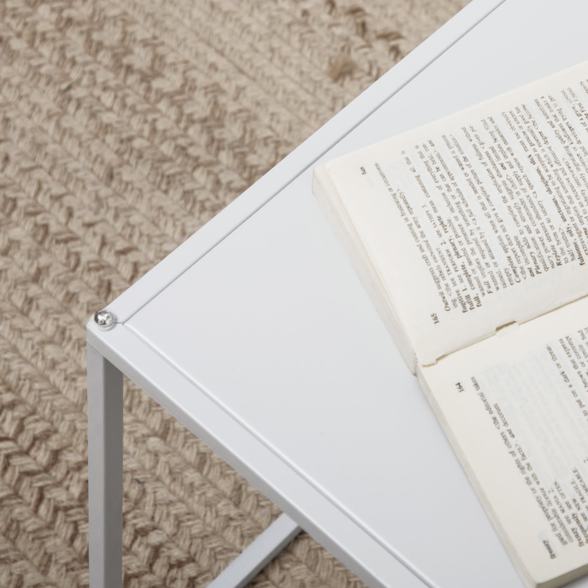 HOMCOM Square Nesting Coffee Table Set of 2, Modern Nest of Tables, Sofa Side Tables with Steel Frame for Living Room, Bedroom, Small Space, White