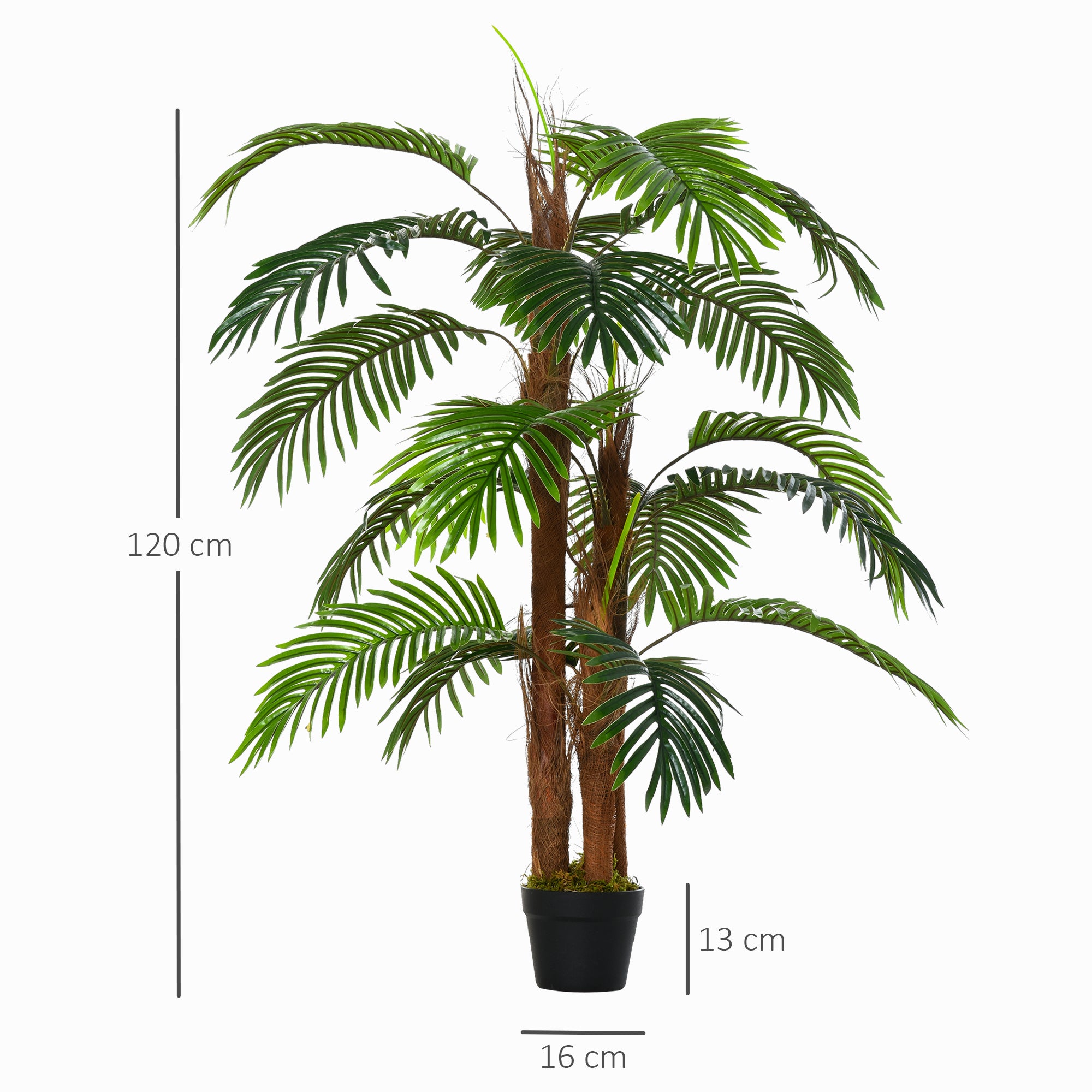 Outsunny Artificial Plant Bamboo Artificial Tree Height 120 cm with Pot for Home Indoor Decor