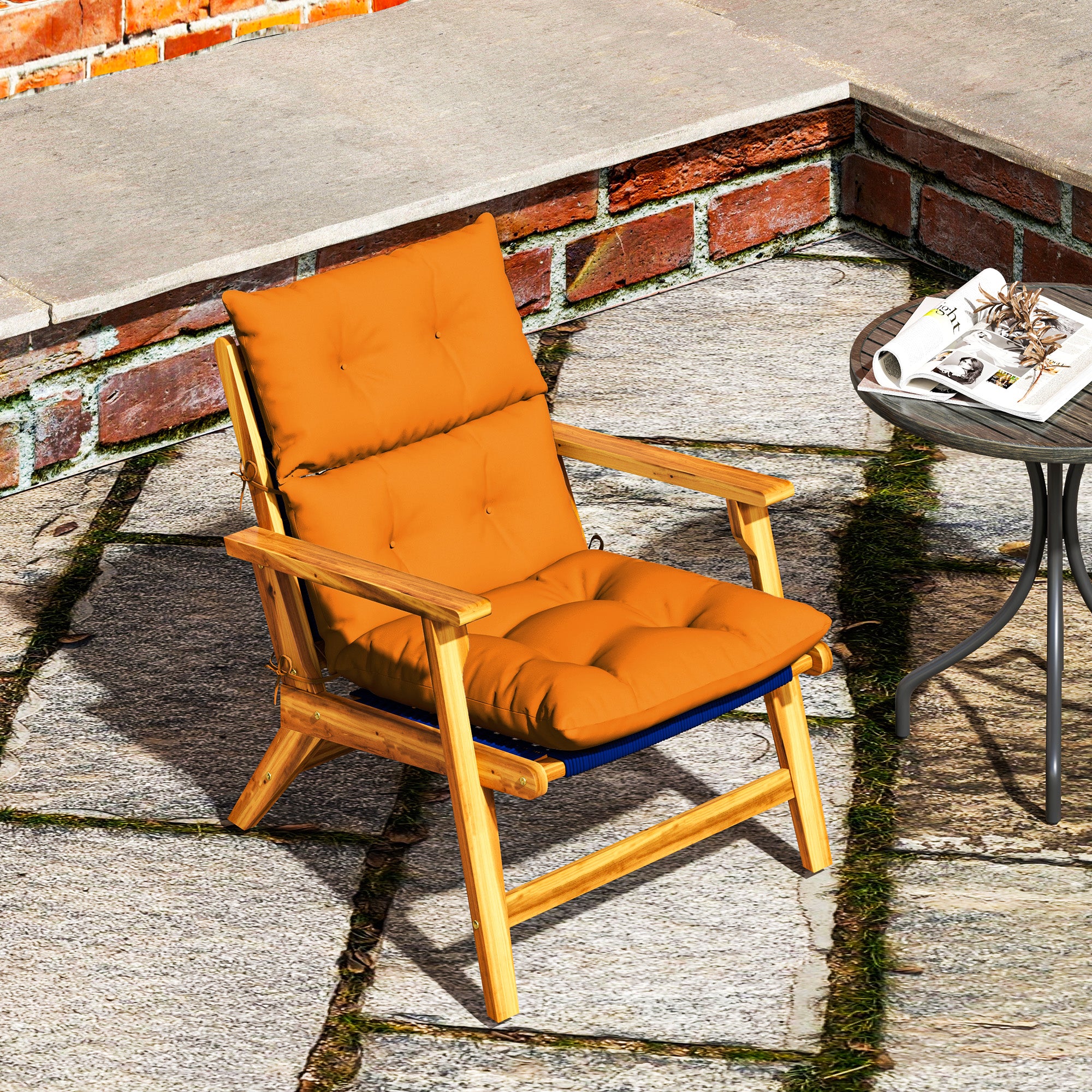 Outsunny 115 x 56cm Rocking Chair Padded Seat Cushion - Orange