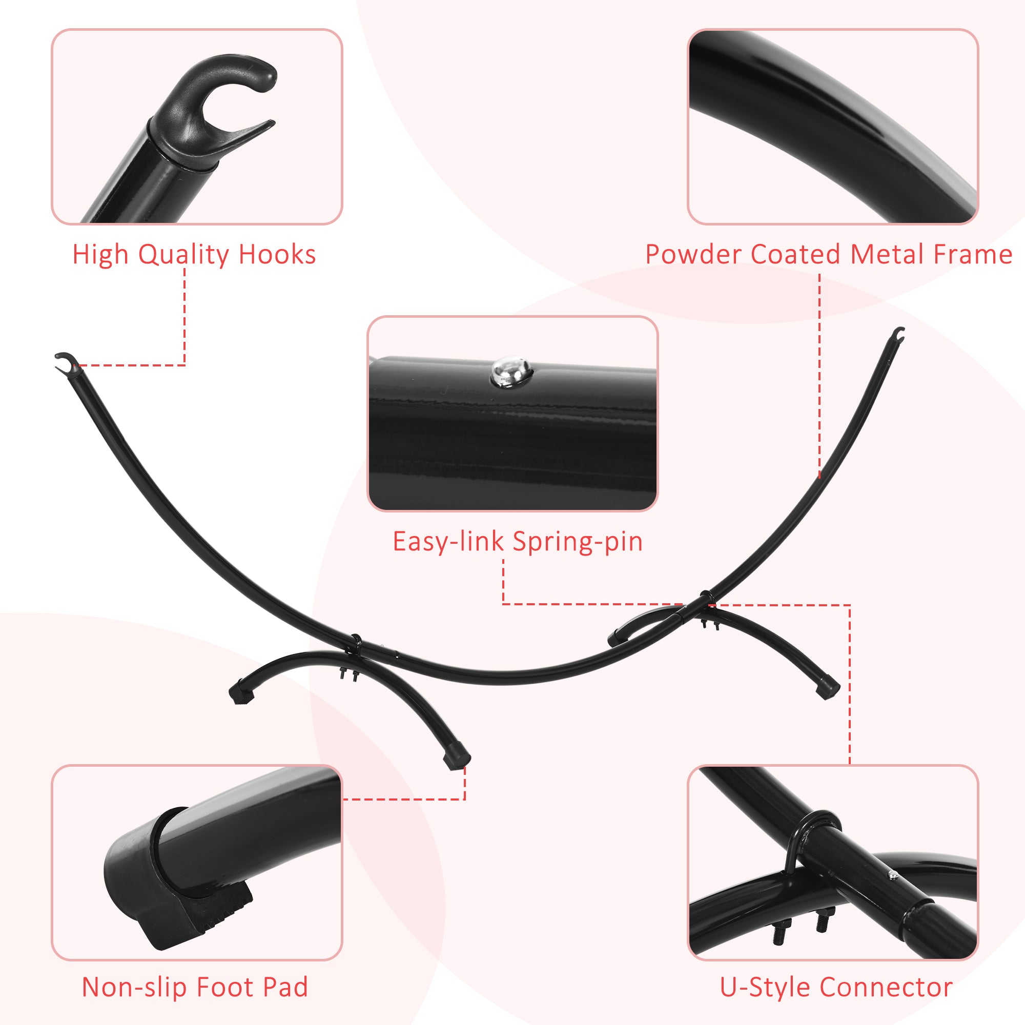 Outsunny 3(m) Universal Hammock Stand Metal Frame Garden Camping Picnic Outdoor Patio Replacement √¢‚Ç¨‚Äú Stand Only