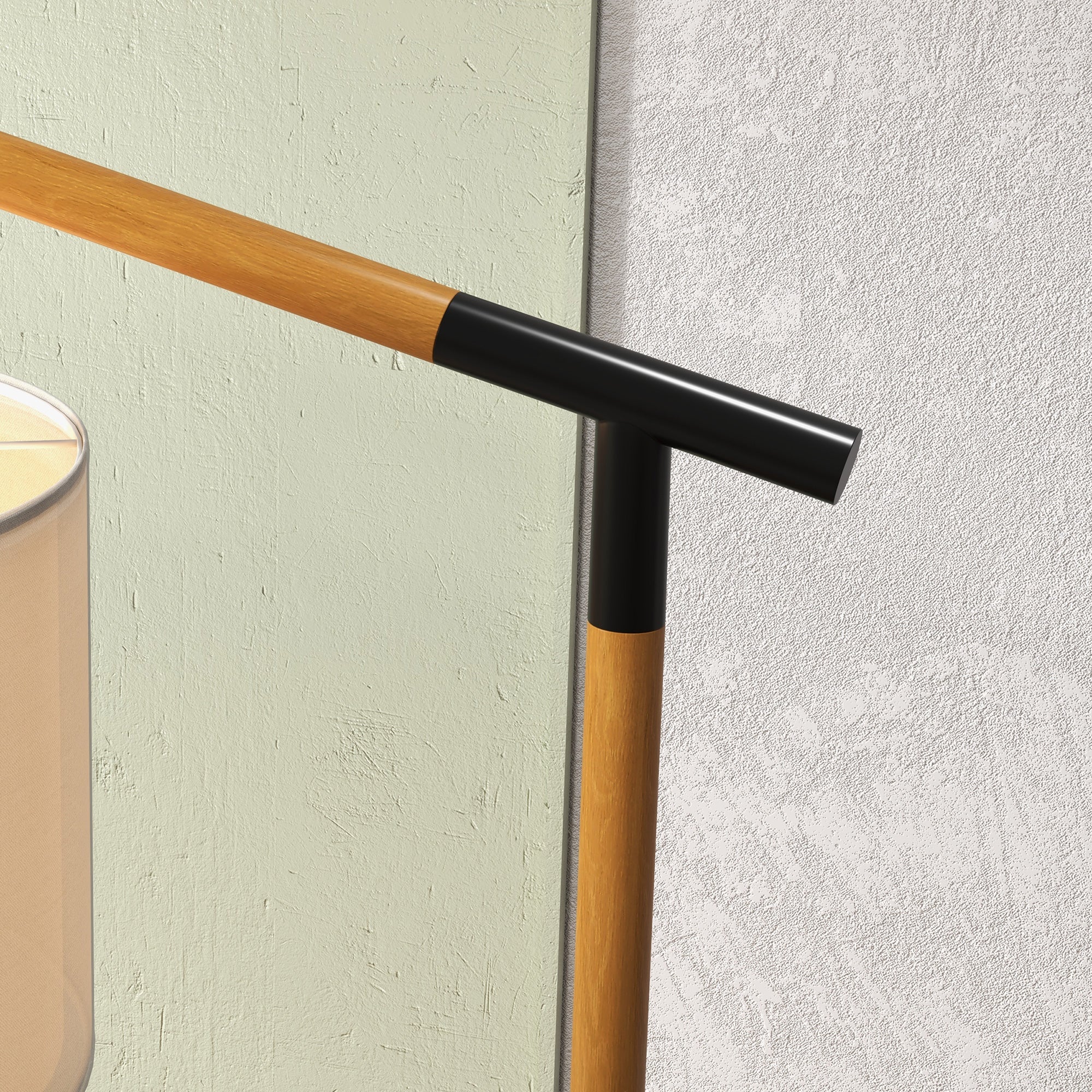 HOMCOM Metal Frame Floor Lamp with 350 Degree Rotating Lampshade, for Living Room and Bedroom, LED Bulb Included, Brown