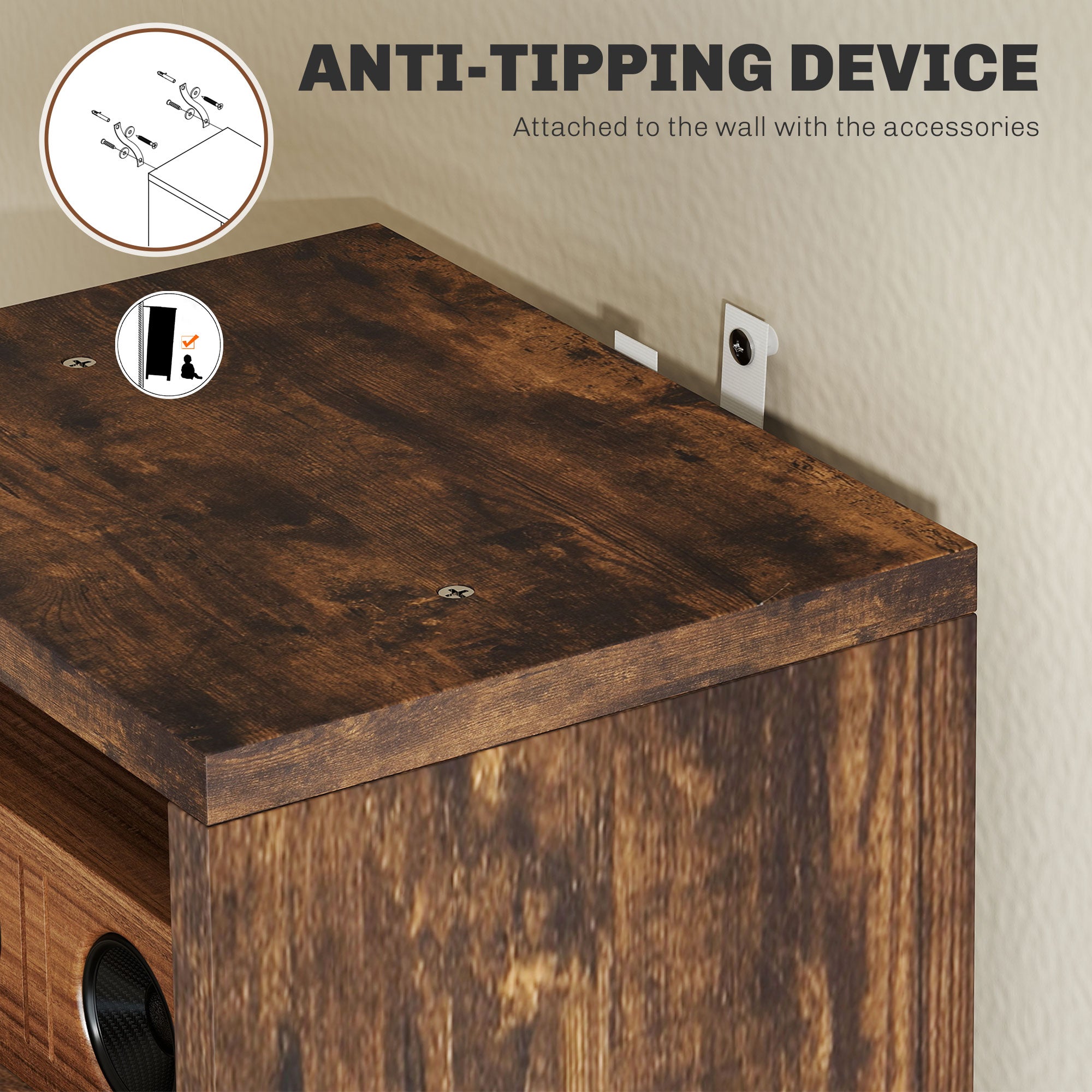 HOMCOM Set of Two 102 CD Storage Units - Mid Brown Wood-Effect