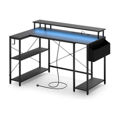 L-Shaped Gaming Desk in Black