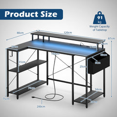 L-Shaped Gaming Desk in Black