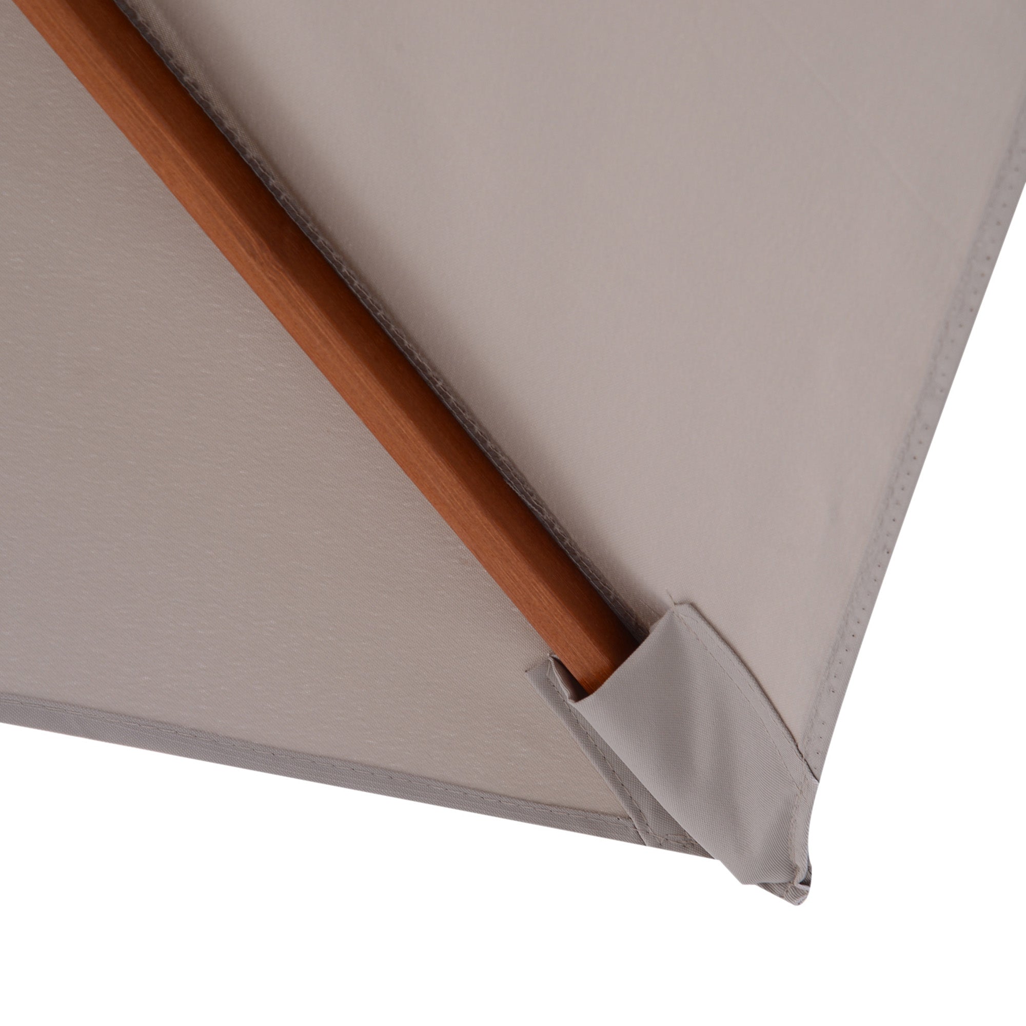 Outsunny 2m Tilting Wooden Pole Parasol - Grey