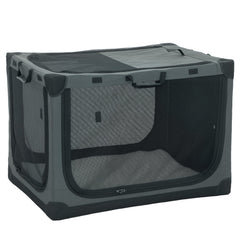 PawHut Soft Dog Crate Pet Travel Crate 90 x 64 x 64 cm with Removable Pad Mesh Window Army Green