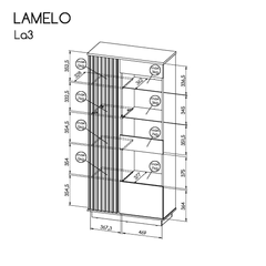 Lamelo LA3 Tall Display Cabinet 90cm - product image 3