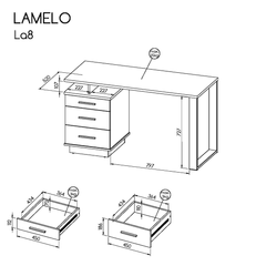 Lamelo LA8 Computer Desk 135cm