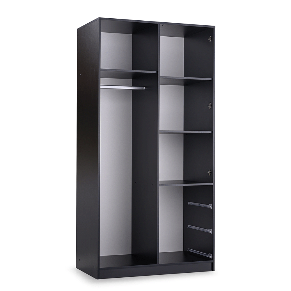 Oak Viking Mirrored Hinged Door Wardrobe 100cm – YORK D2