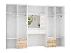 Wardrobe HARVEY 300 White / Natural Grand Oak + Dressing Table