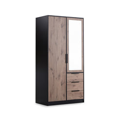 Lati Hinged Door Wardrobe 100cm in Oak Viking, image 2