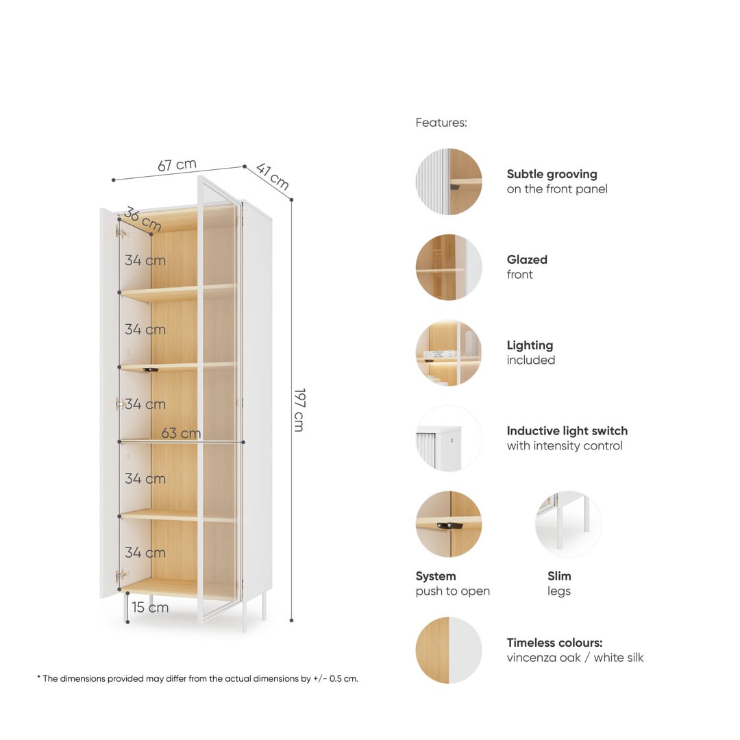 Liba Tall Display Cabinet 67cm