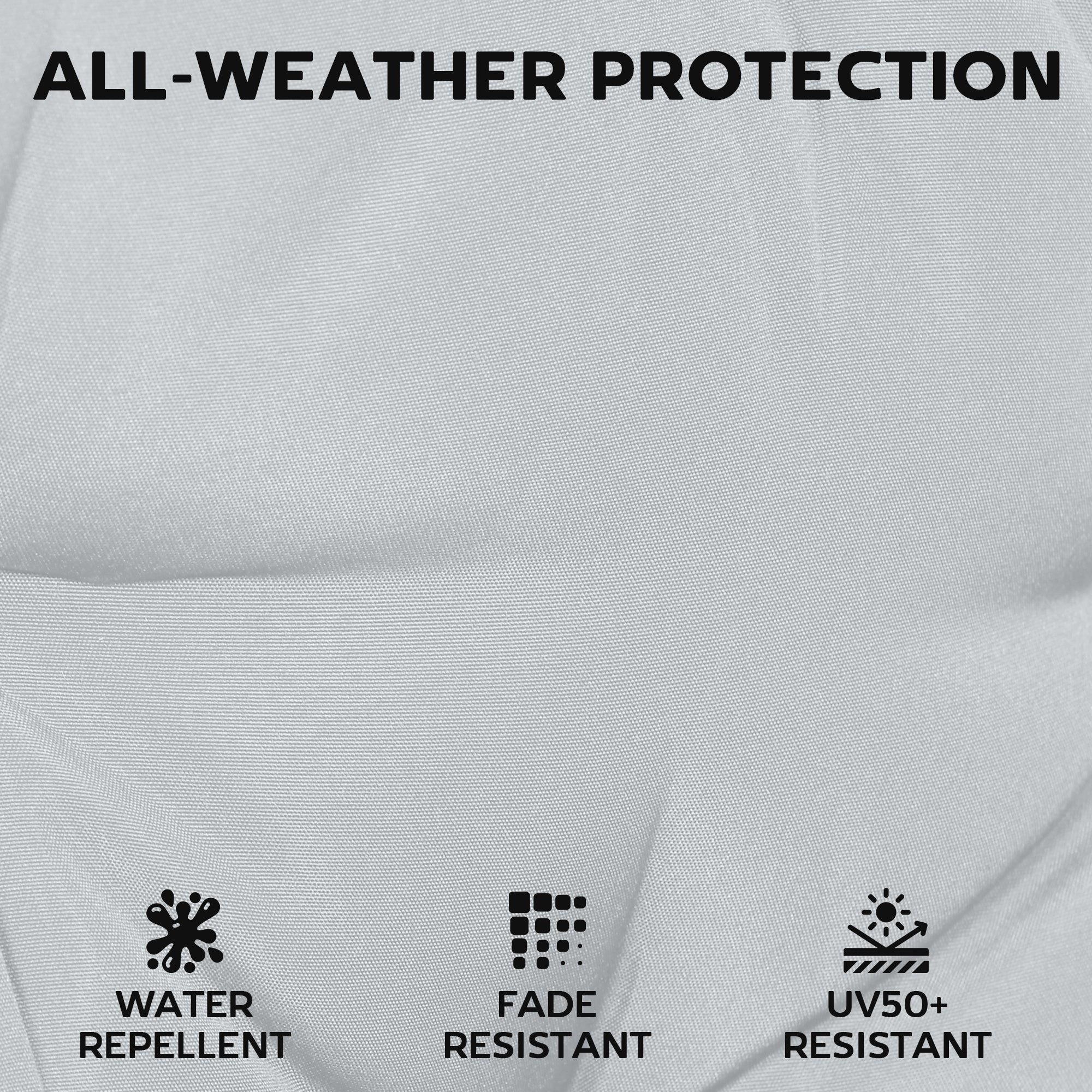 Outsunny Set of 6 Outdoor Seat Cushions with Machine Washable Cover, Water Repellent Seat Cushions Light Grey