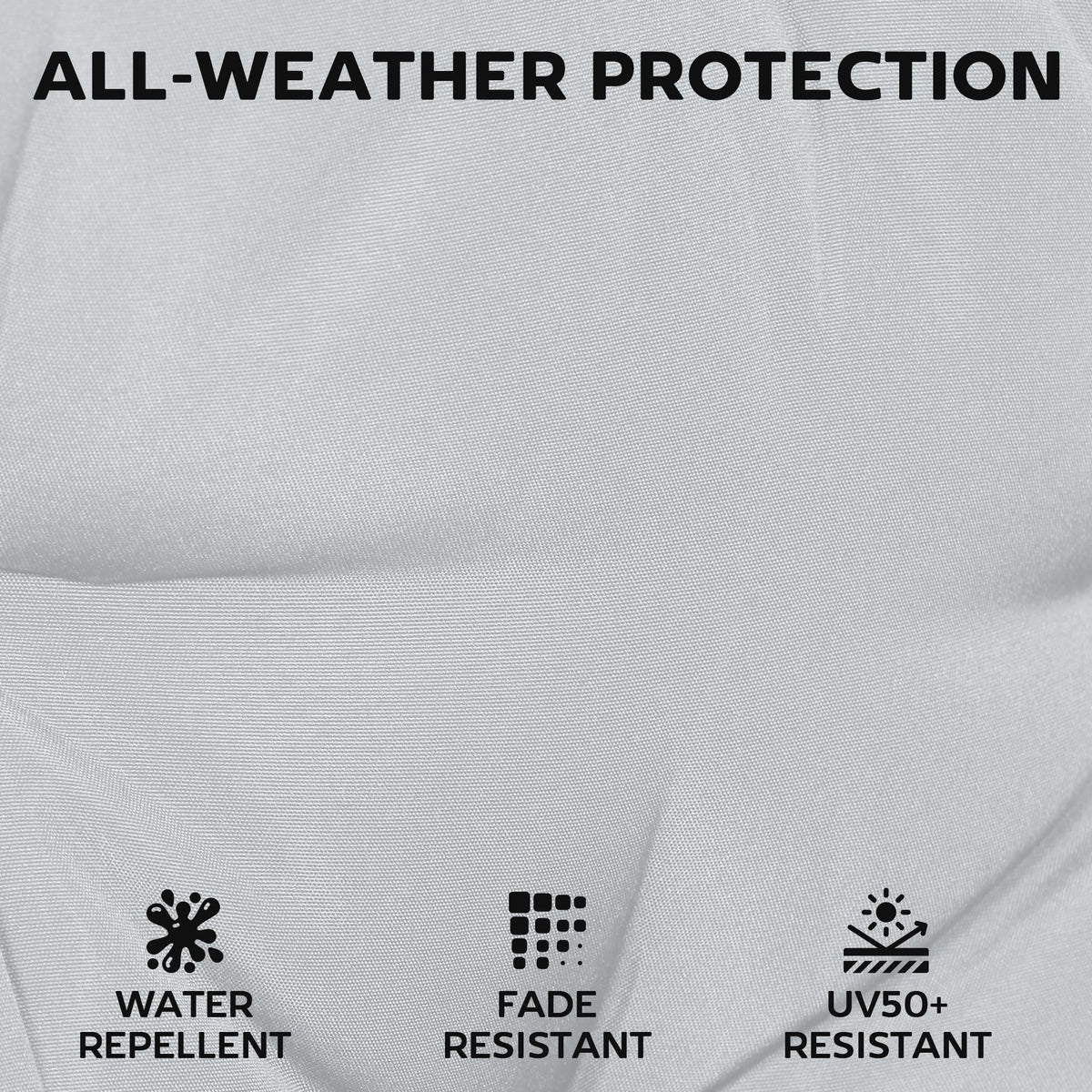 Outsunny Set of 6 Outdoor Seat Cushions with Machine Washable Cover, Water Repellent Seat Cushions Light Grey