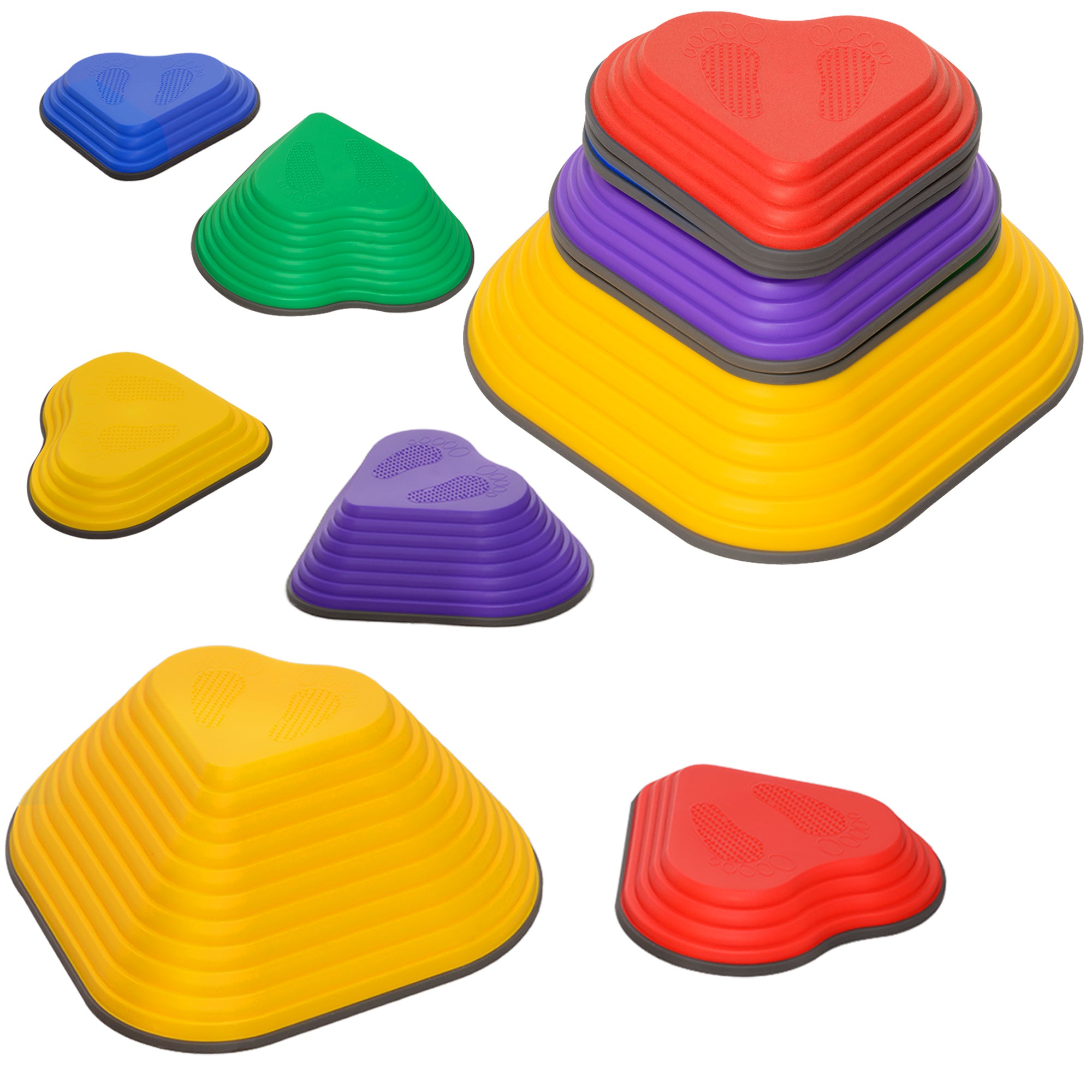 AIYAPLAY 6-Piece Heart-Shaped Kids Balance Stepping Stones and Motor Skills, Multicoloured