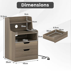 LED Nightstand in Grey