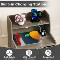 LED Nightstand in Grey