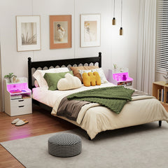 The bedside tables placed on either side of a double bed in a modern bedroom setting