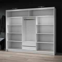 Graphite Mirrored Sliding Door Wardrobe 250cm – DERBY