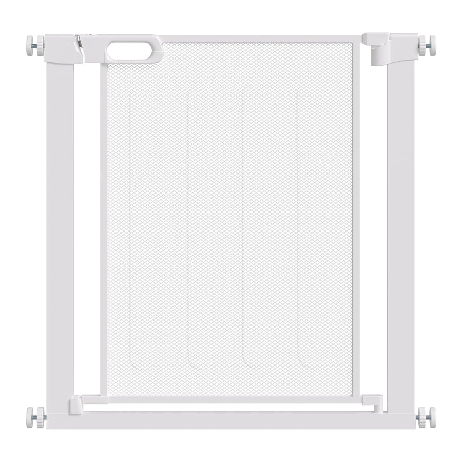 PawHut Pet Safety Gate, for Doorways, Staircases, Hallways, with 75-82cm Adjustable Width - White