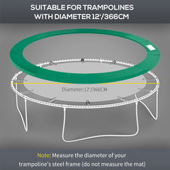 HOMCOM 12FT Replacement Trampoline Pad Thick Foam Safety Φ366cm Spring Cover Bounce Padding - Green