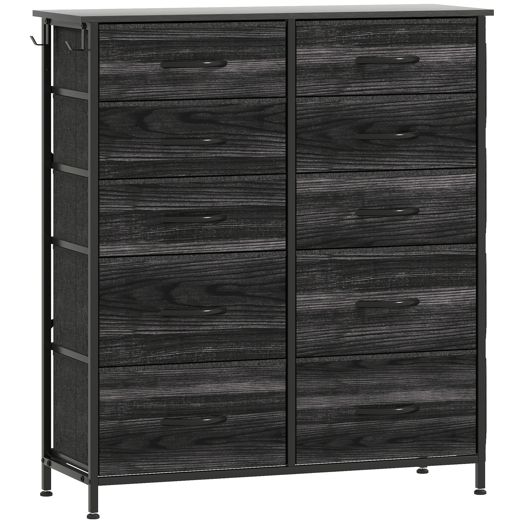 HOMCOM Chest of Ten Fabric Drawers - Black