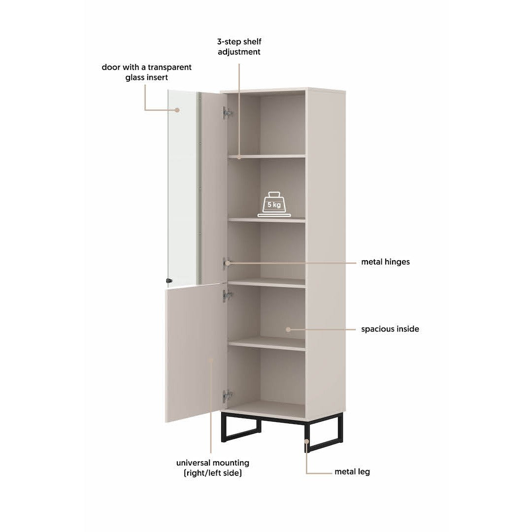 Loft Tall Display Cabinet 53cm, image 5