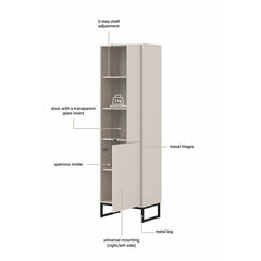 Loft Tall Display Cabinet 53cm, image 10
