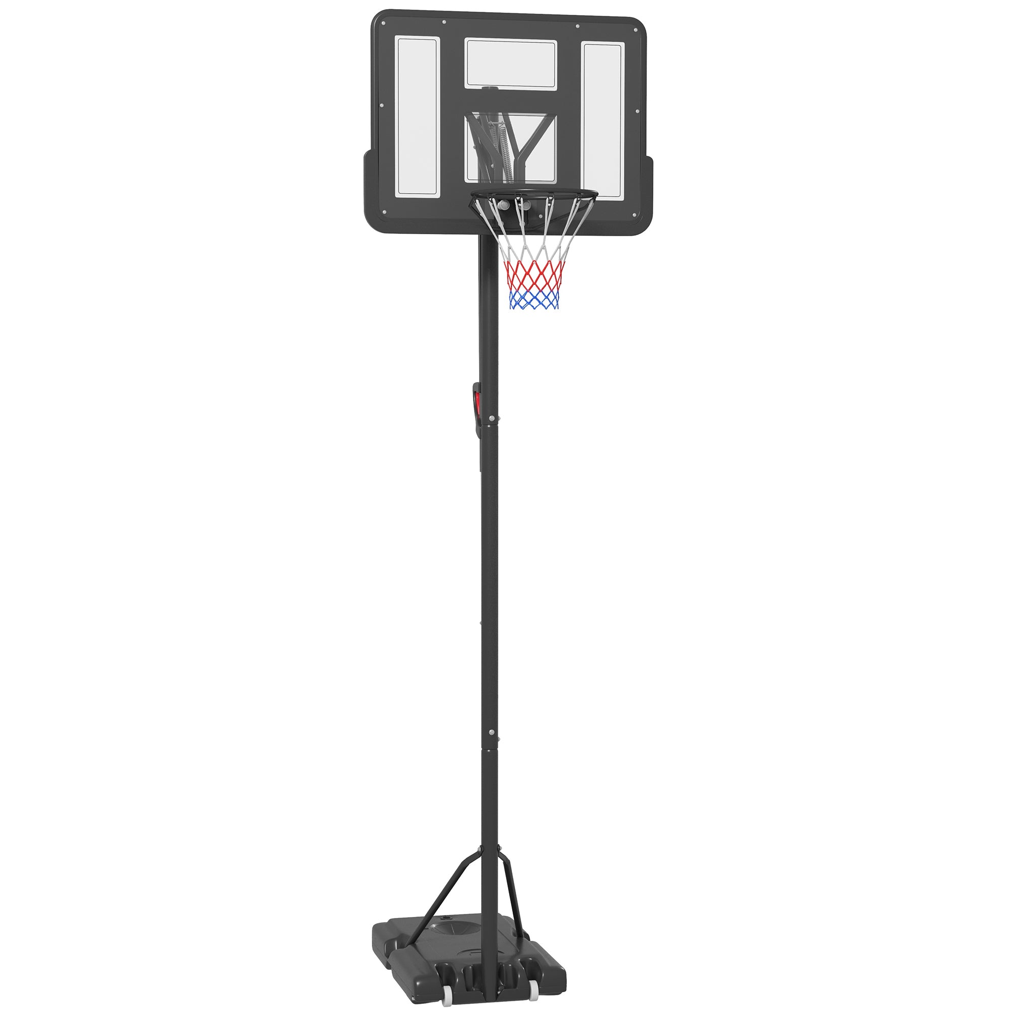 SPORTNOW Height Adjustable Basketball System, Freestanding Basketball Hoop and Stand w/ Wheels, 2.35-3.05m