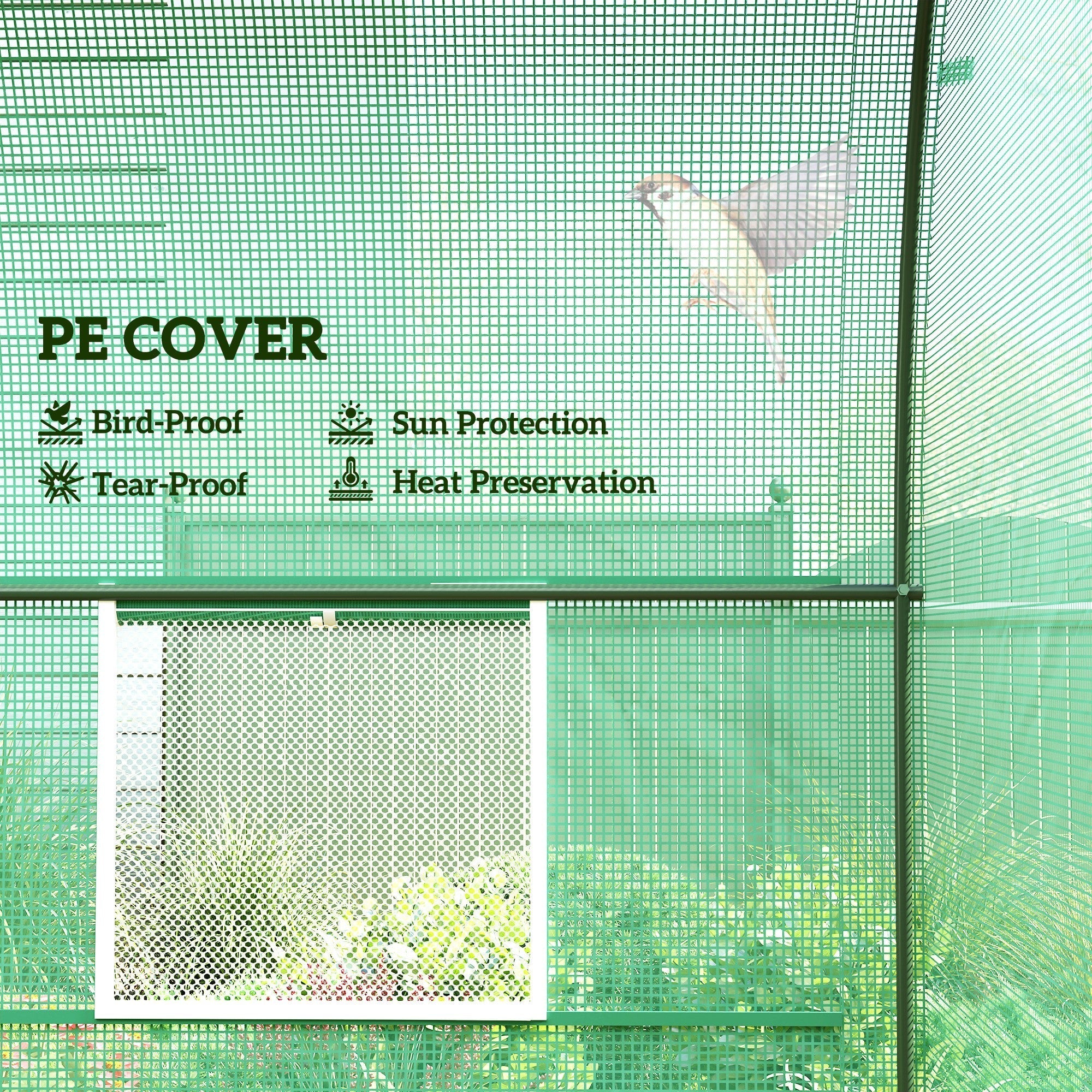 Outsunny 245 x 200cm Polytunnel Greenhouse - Green