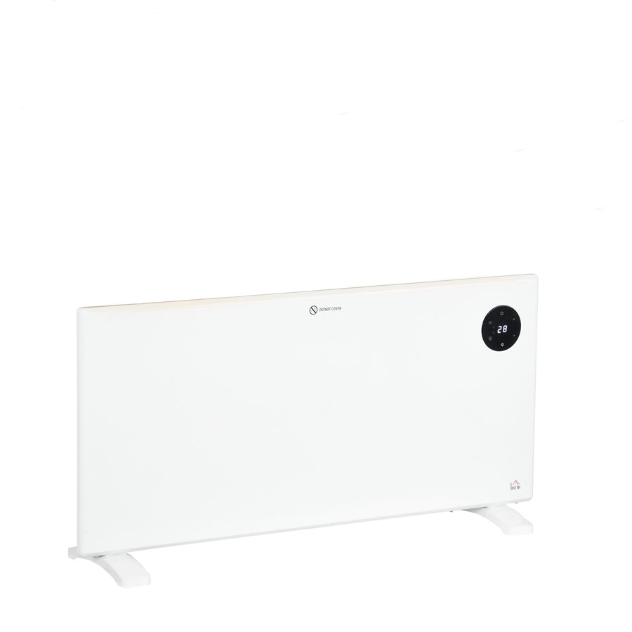 HOMCOM 2000W Electric Convector Heater, Freestanding or Wall Mounted, Space Heater with Adjustable Thermostat, Timer, White