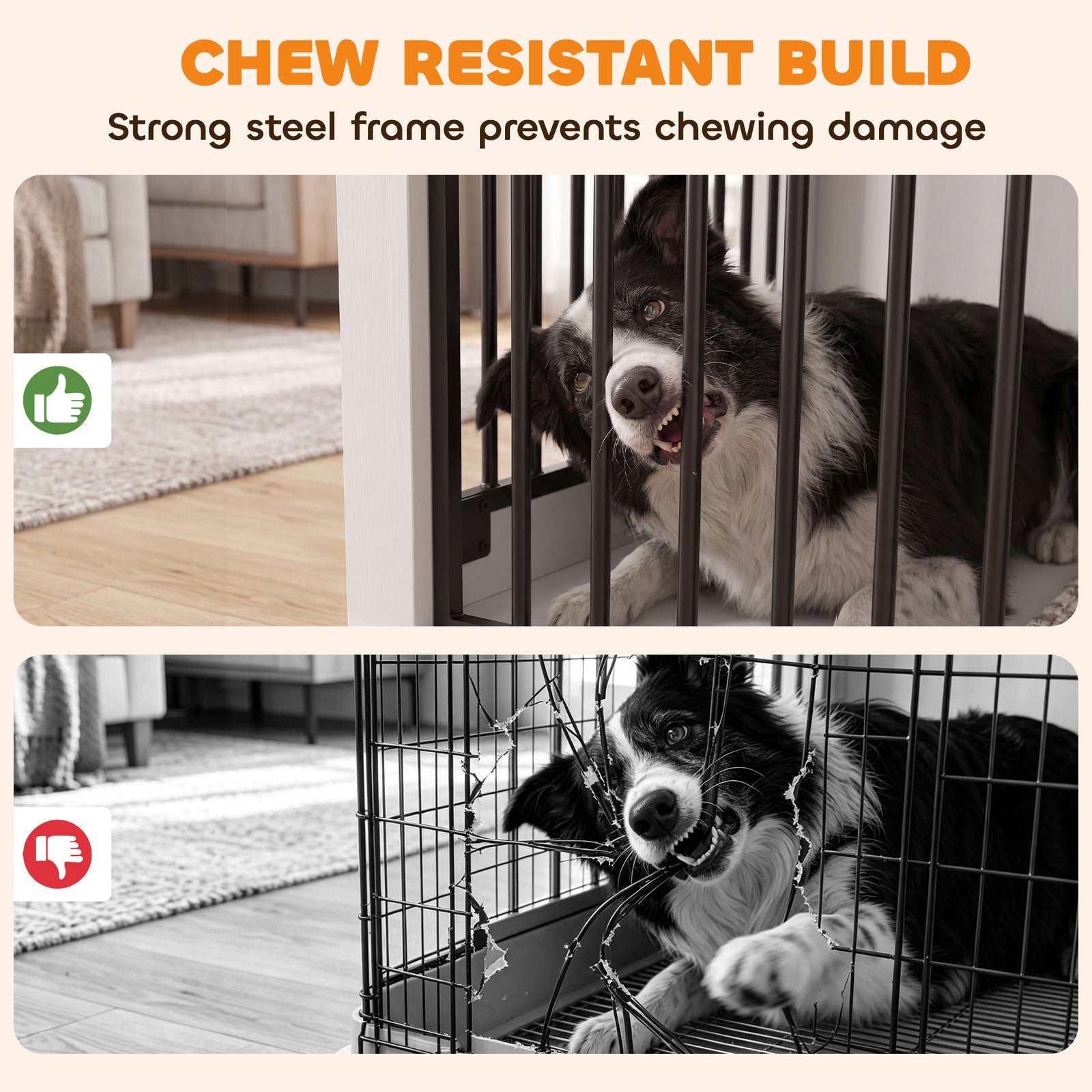 PawHut 100 cm Large Dog Crate Furniture with Sliding Barn Door for Large Dogs, White