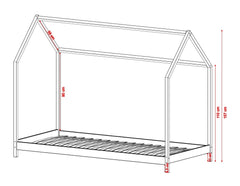Wooden Single House Bed Lucky