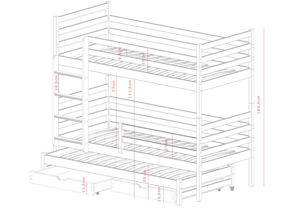 Luke Bunk Bed with Trundle and Storage